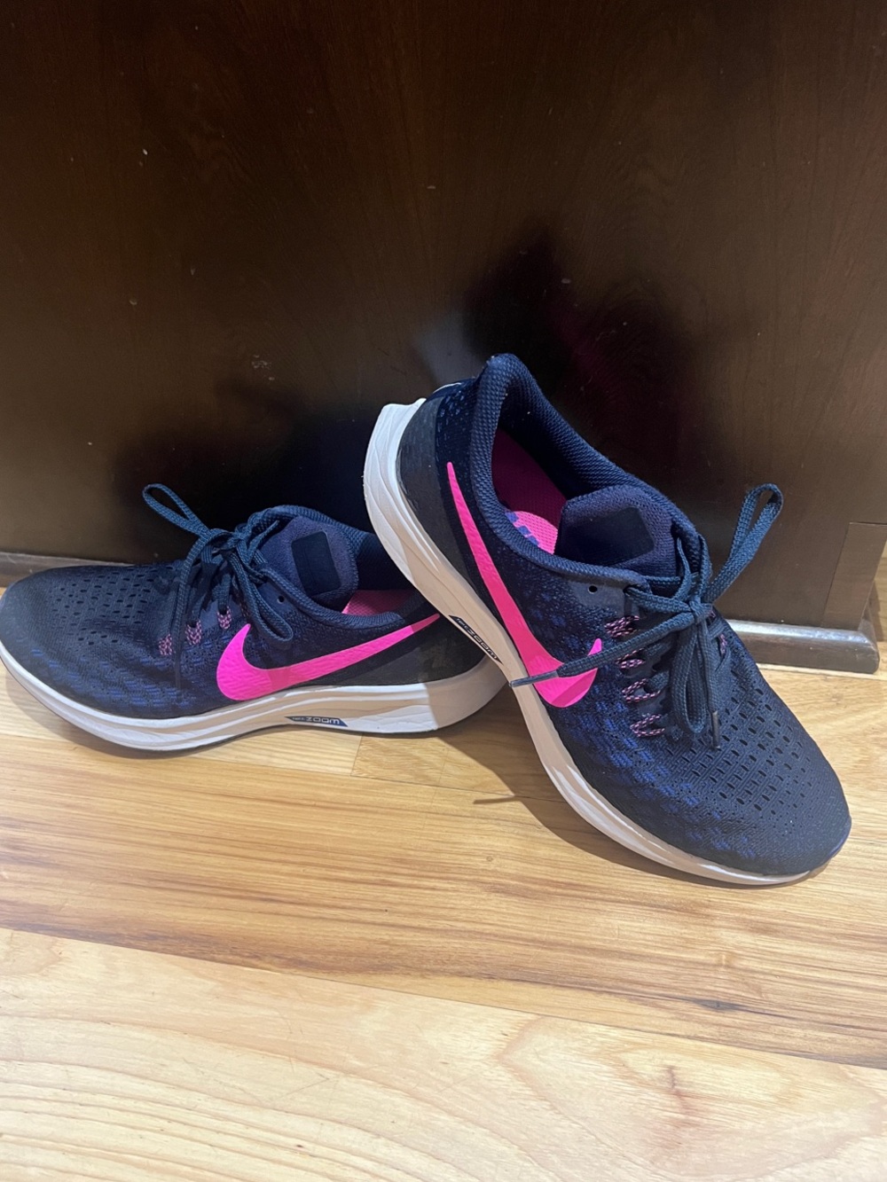Nike Women's Navy and Pink Running Sneakers